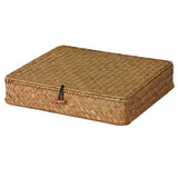 Max Storage Boxes Container Jewelry Cosmetic Lid Woven Seagrass Case yellow