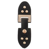 Max 1 Set Leather Snap Clasp Buckles Hook and Eye Buttons For Coats/Bags Black
