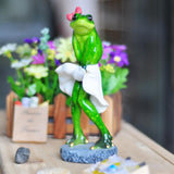 Max Resin Creative Dancing Frog Figurine Home Office Tabletop Decor Gift B