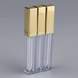 Maxbell 3pcs Refillable Lip Gloss Tube Lipstick Cosmetic Bottle 4ml Light Golden