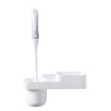 Maxbell Wall Mounted Toilet WC Washroom Brush Set with Holder Cleaning Tool White - Aladdin Shoppers