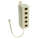 Maxbell 5 Way Outlet 4C RJ11 Telephone Phone Modular Jack Line Splitter Adapter