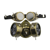 Maxbell Steampunk Gas Goggles with Mask Costume Halloween Party Props Antique Gold