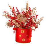 Maxbell Simulation Red Berries Flowerpot Feng Shui Decoration Lightweight Decorative Style B