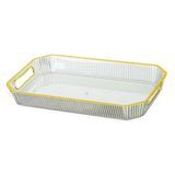 Maxbell Rectangular Decorative Tray Cosmetic Storage Household for Kitchen Bathroom White