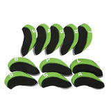 Maxbell 11Pieces Golf Iron Headcover Protector Guard, Golf Clubs Headcovers Numbered Green