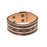 Maxbell Mens Wide Leather Bracelet Rock Punk Wrist Band Strap Belt Cuff Brown