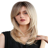 Maxbell 20'' Medium Straight Synthetic Side Part Wigs Women Cosplay Layered Full Wig