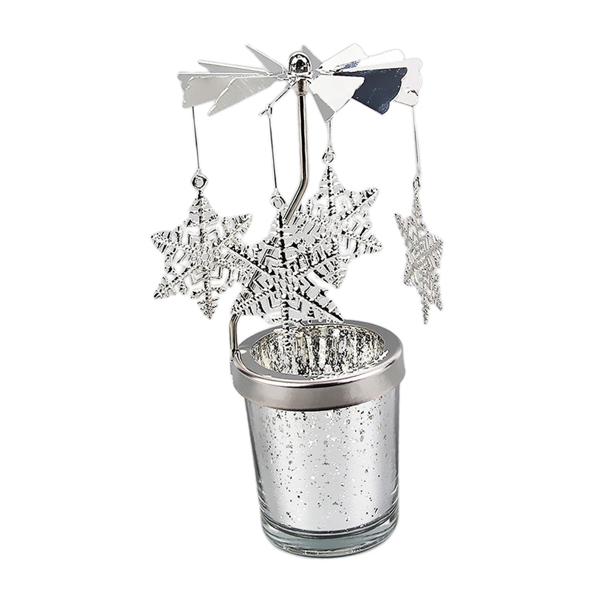 Maxbell Romantic Rotating Candle Holder Candlestick for Home Ornament Snowflake