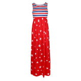 Maxbell Women Casual Stars and Stripes Prints Sleeveless Maxi Tank Dress 2XL Style 3