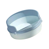 Maxbell Pet Litter Tray Circular Design Easy to Clean Removable for Kitten Bunny Blue