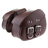 Maxbell MOTORCYCLE BROWN LEATHER SADDLEBAGS for HARLEY 28 x 20 x 10 cm