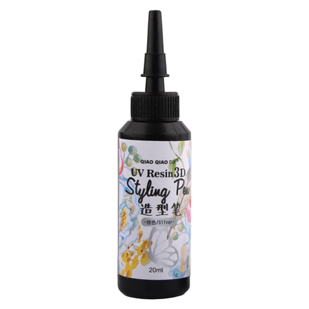 Maxbell UV Resin 3D Styling Pen UV Glue Epoxy Jewelry Making Decor Supplies Silver