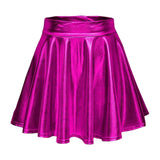 Maxbell A Line Mini Skirt Comfortable Versatile Pleated Skirt for Travel Rose Red Large