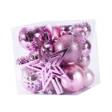 Maxbell 45Pcs Christmas Balls Ornaments Hanging Christmas Star Tree Topper New Year Pink