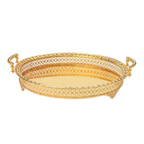 Maxbell Modern Serving Tray Fruit Plate Table Mirrored for Home Wedding Dresser Gold