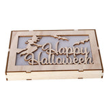 Max Wooden Hollowed Halloween Decoration LED lights English Letters+Witch