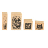 Maxbell Vintage Wood Fine Art Stamps Creative Stationery in Tin Box  Style_6