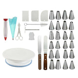 Maxbell 36x Cake Decorating Set Stainless Steel Spatula Baking Nozzles Cake Stand