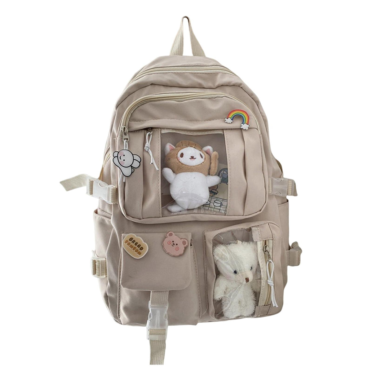 Maxbell Backpack School Bag Adjustable Straps Fashion Cute for Kids Khaki
