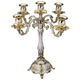 Candlestick Wedding Party Candle Holder Retro Candelabra Table Decoration 5 Arm Gold