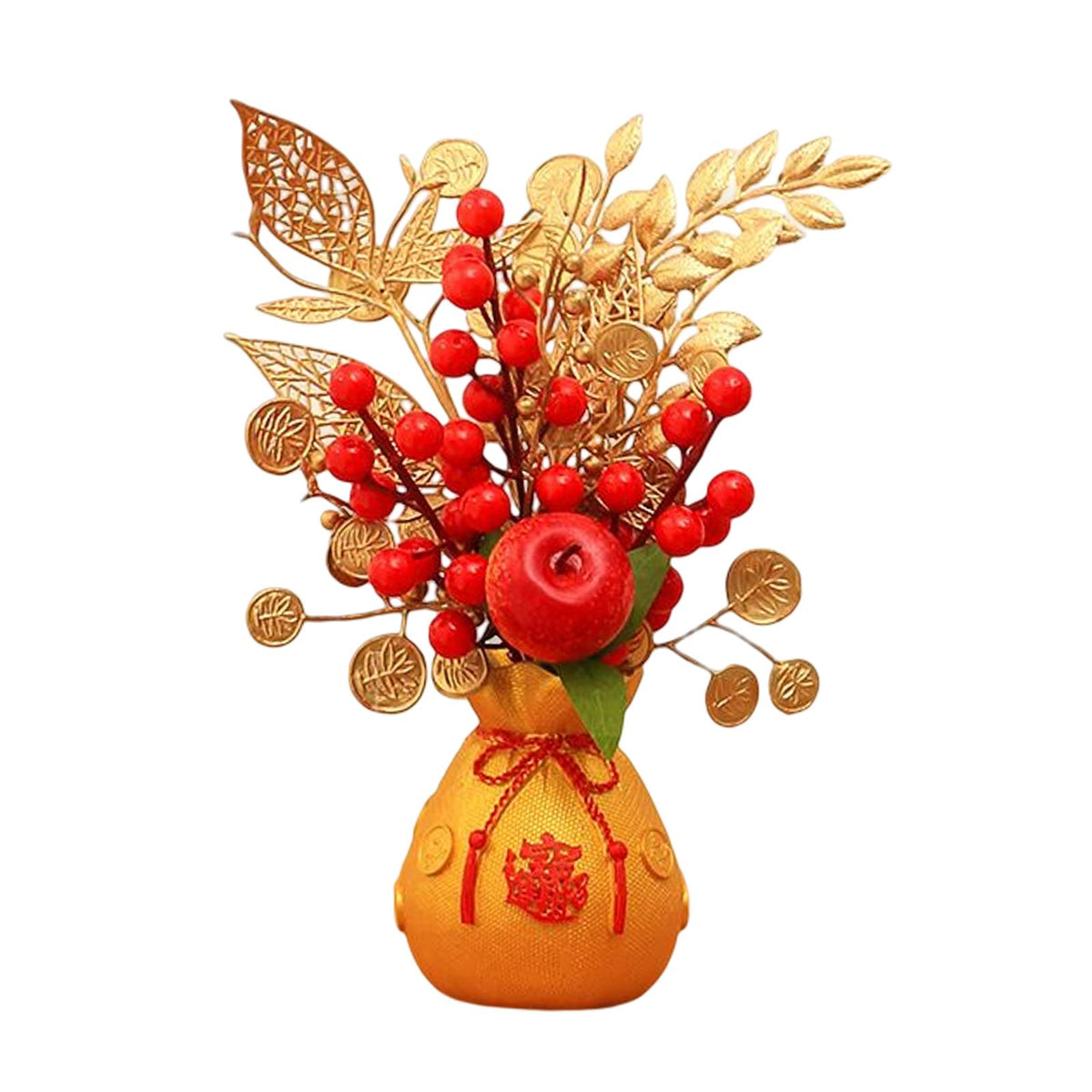 Maxbell Artificial Potted Flower Ornament Decor Flower Basket for Office Holiday Style C 16cmx32cm