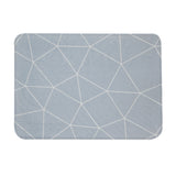 Max Korean Floor Mat Rug Bathroom Non-Slip Carpet - Grey Background Grid 40x60cm