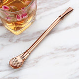 Maxbell 304 stainless steel straw filter mixing spoon - silver Rose Golden - Aladdin Shoppers