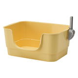 Maxbell Cat Litter Box Sturdy Cat Litter Basin Pet Supplies Open Top Pet Litter Tray Yellow