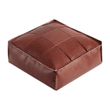 Maxbell Soft PU Leather Moroccan Pouf Handmade Ottoman Foot Rest for Kids Under Desk Red