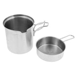 Maxbell 2pcs/set Stainless Steel Folding Camping Hiking Pot Stockpots With Carry Bag