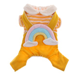 Max Rainbow Striped Pet Dog Clothes Teddy Small Dog Cotton Coat  Yellow M