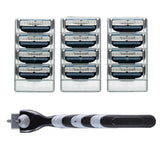 Maxbell Manual Beard Shaver Razors Hair Shaving Trimmer + 12 Pcs 3 Layer Blade Heads