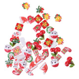 Maxbell Pack of 50 Christmas Resin Cabochon Flatback Beads Button Scrapbooking Embelishment
