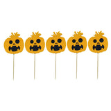 Maxbell 5 Pieces Felt Pumpkin Shape Cake Toppers Cake Picks for Halloween Party #2