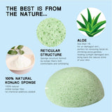 Max Konjac Cleansing Sponge facial Washing Pad exfoliator DeepClean Round Green