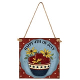 Max Square Hanging Wood Plaque Sign America Independence Day Party Decor Style 1