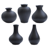 Maxbell Nordic Ceramic Vase 5Pack Boho Flowers Arrangement for Entryway Kitchen Black