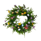 Maxbell Artificial Easter Wreath 45cm Photo Prop for Indoor Outdoor Outdoor Outside Violet Series