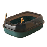 Maxbell Cat Litter Box Portable Cat Sandbox Pet Litter Tray High Sided Splashproof Green