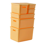 Maxbell Kids Storage Boxes Portable with Lid Cute Toy Box for Desktop Bedroom Home Yellow