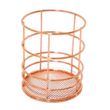 Maxbell Wire Storage Basket Bin Organizer Holder for Kithen Bathroom Rose Gold Round