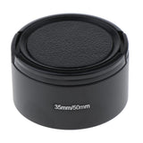 Max 35mm Metal Screw Lens Hood for 35mm f1.7 50mm f1.4 CCTV TV +46mm Lens Cap  Black