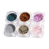 Maxbell 6 Boxes Holographic Mermaid Nail Art Glitter Powder Sequins Flakes Paillette 01