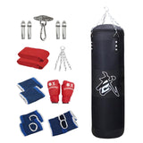 Maxbell Unfilled Bag Hand Guards Fillable Punching Bag for Home Gym Adults Taekwondo Black 120cm