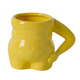 Maxbell Morning Cup belly Creative Ceramic Novelty Cup for Milk breakfast Yellow