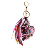 Max Crystal Handcraft Colors Paillette Pendants Handbag Key Chain Decors Pink