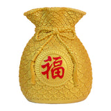 Maxbell Flower Vase Bouquet Holder Artwork Blessing Bag Shape Statue for Tabletop Aureate