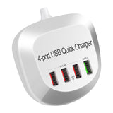 Maxbell USB Charger Hub with QC 3.0 4 USB Ports for Nightstand Desktop White Plug-US