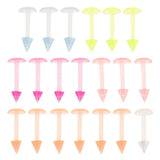 Maxbell 20Pcs Mix Colour Cone Shape Lip Tongue Bar Stud Ring Straight Piercing